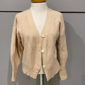 Beige/Cream Soft Button Up Cardigan Small